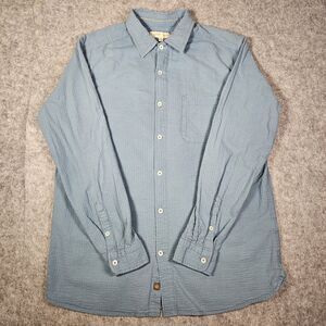 The Territory Ahead Mens Blue Seersucker Cotton Comfort Button-Up Shirt Size L